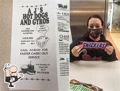 Check the latest Aj's Hot Dogs & Euros Crest Hill menu and prices May 2023 including Salads, Char Burgers, Ribs, Chicken, Beef And Sausage, Hot Dogs, Chef Specials, Seafood, Featured Items, New Items, Daily Specials, Side Orders, Extras and Drinks. . Ajs hot dogs crest hill